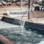 a water fountain in a park
