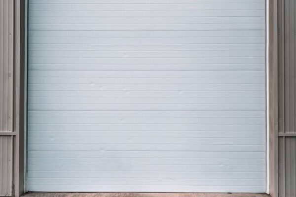 white roll up door closed